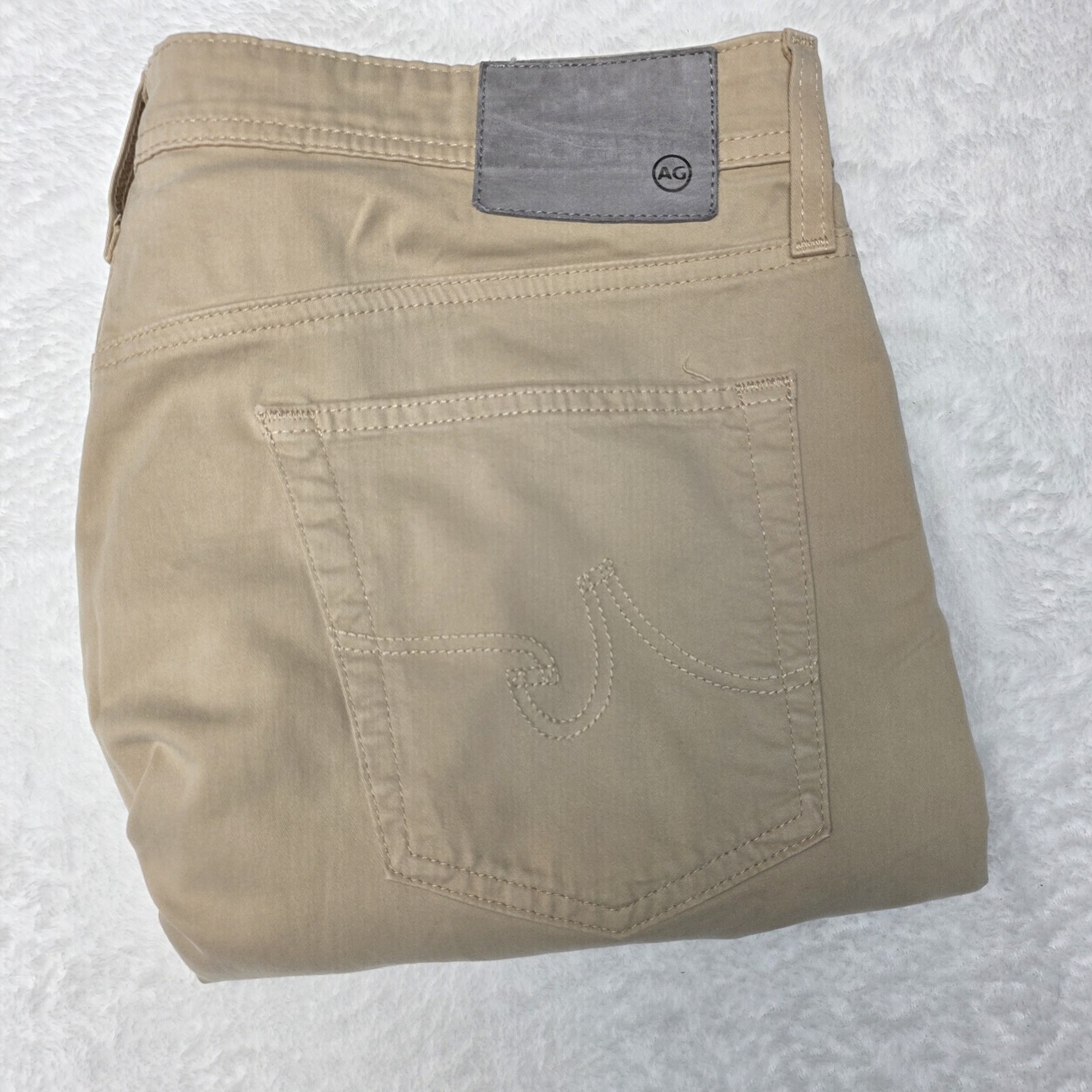 Ag Adriano Goldschmied The Everett Slim Straight Chino Pants Men's 36x34 Khaki